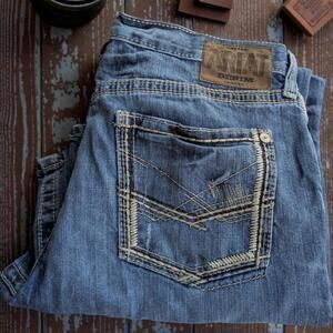 Ariat Men's Straight Leg medium light wash Denim Jeans Size 35x34 western cowboy